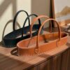 Фурнитура для вязаной сумки с ручками, искусственная кожа 29 см - Чёрный