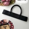 Фурнитура для вязаной сумки с ручками, искусственная кожа 29 см - Чёрный