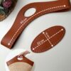 Фурнитура для вязаной сумки ручки и дно, искусственная кожа - Коричневый