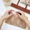 Фурнитура для вязаной сумки с ручками 30см, искусственная кожа - Коричневый