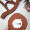 Фурнитура для вязаной сумки ручки и дно Полин, искусственная кожа Коричневый