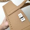 Фурнитура для вязаной или плетеной сумки из искусственной кожи верх с замком - Беж