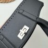 Фурнитура для вязаной или плетеной сумки из искусственной кожи верх с замком - Чёрный